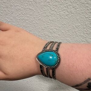 Faux Western Turquoise Adjustable Cuff
